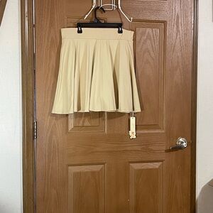 Chic Beige Skater Skirt